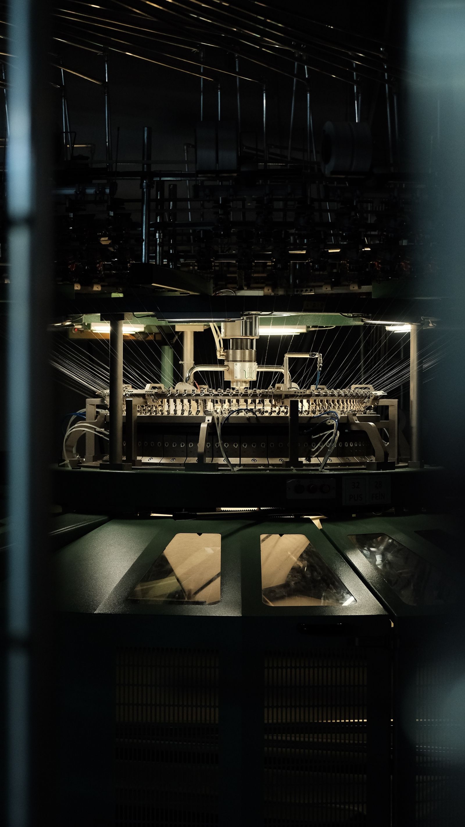 PVC coating machine running material through the production line
